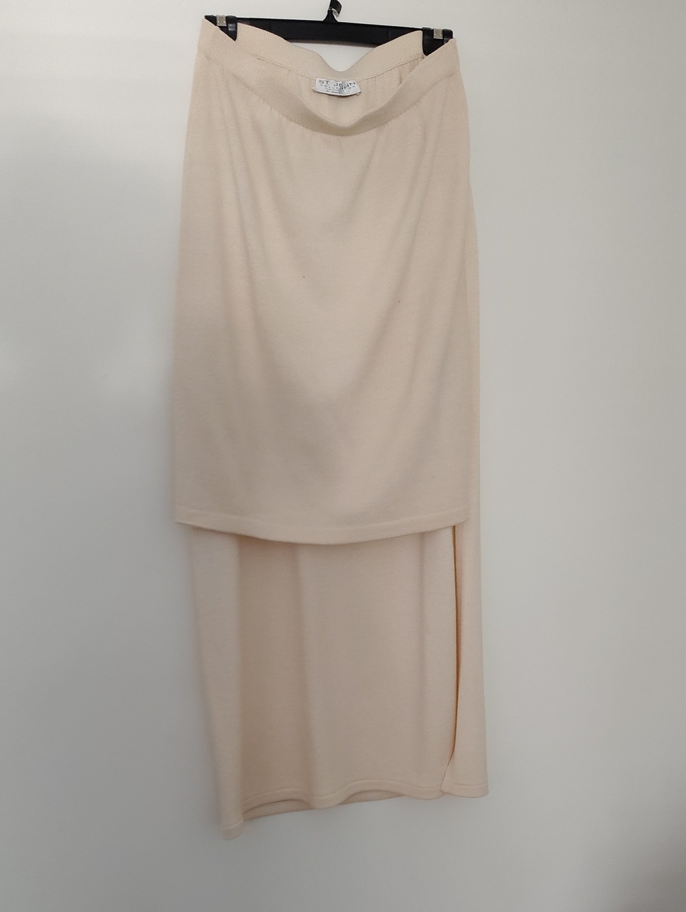 2 St. John Cream  Knit Skirts One short and One Long Size 14